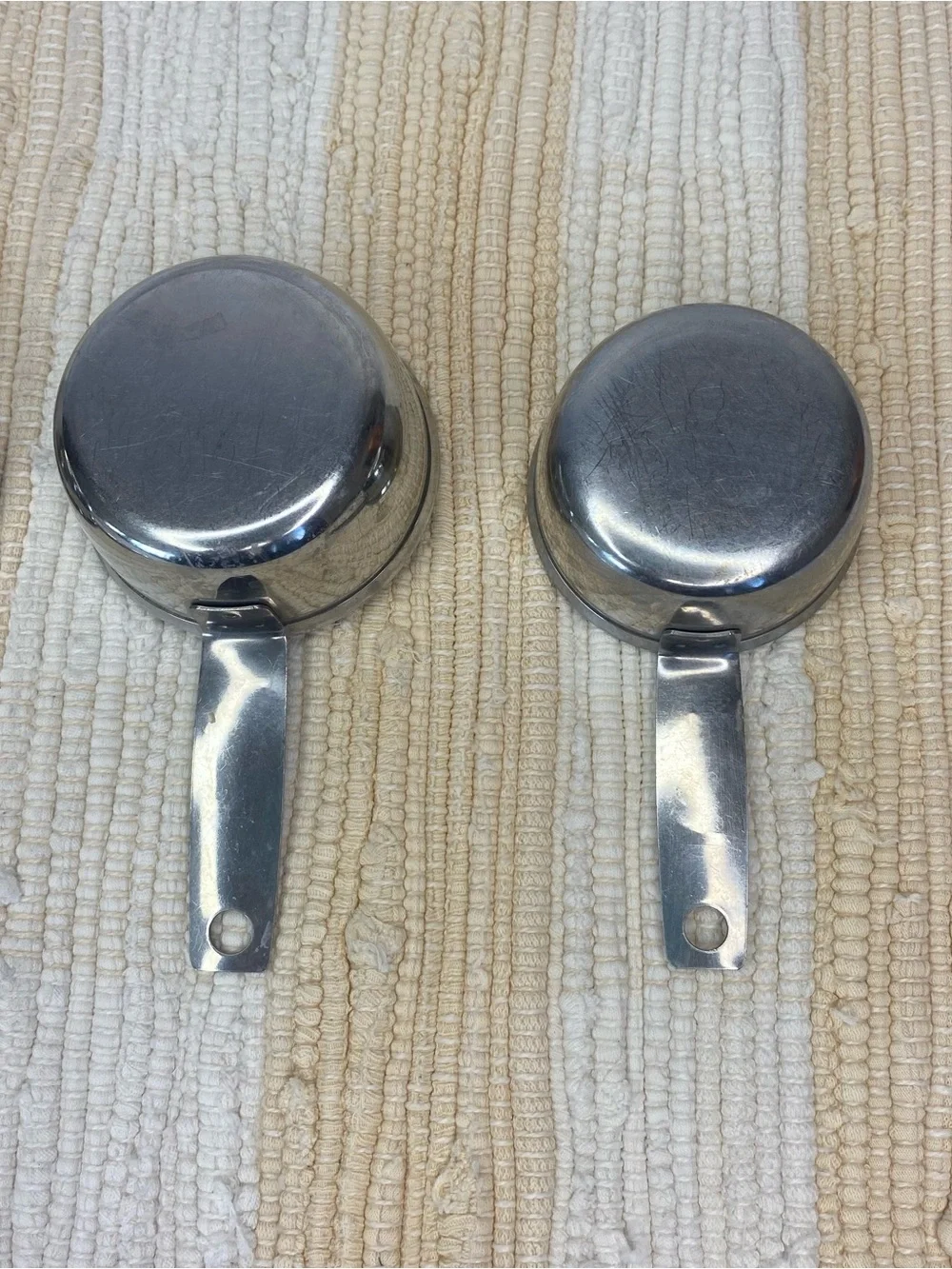 VTG FOLEY SCRIPT 4 PIECE STAINLESS MEASURING CUP SET 1/4 1/3 1/2 1 CUP w/SPOUT